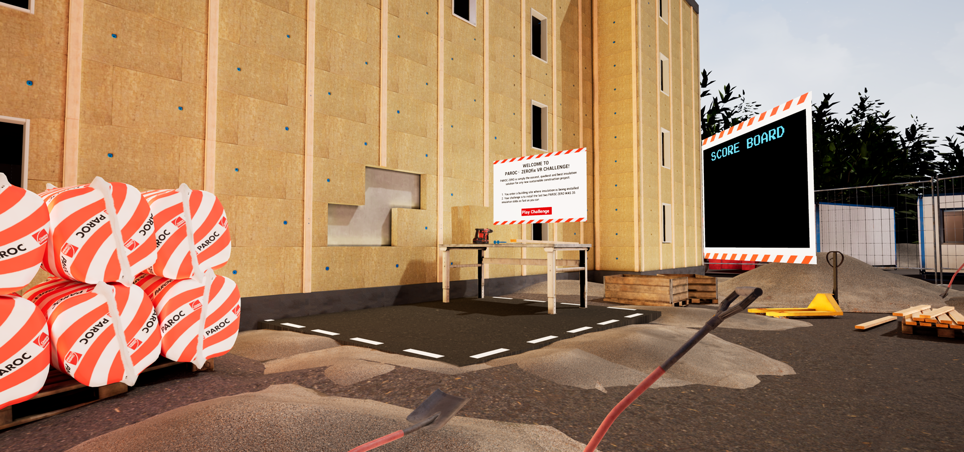 Custom made VR game for Paroc insulation.